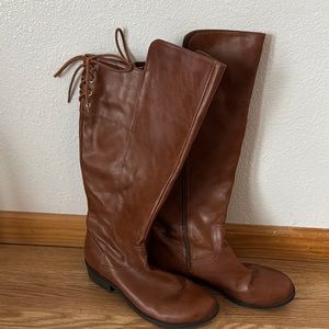 Brown Leather Knee-High Boots